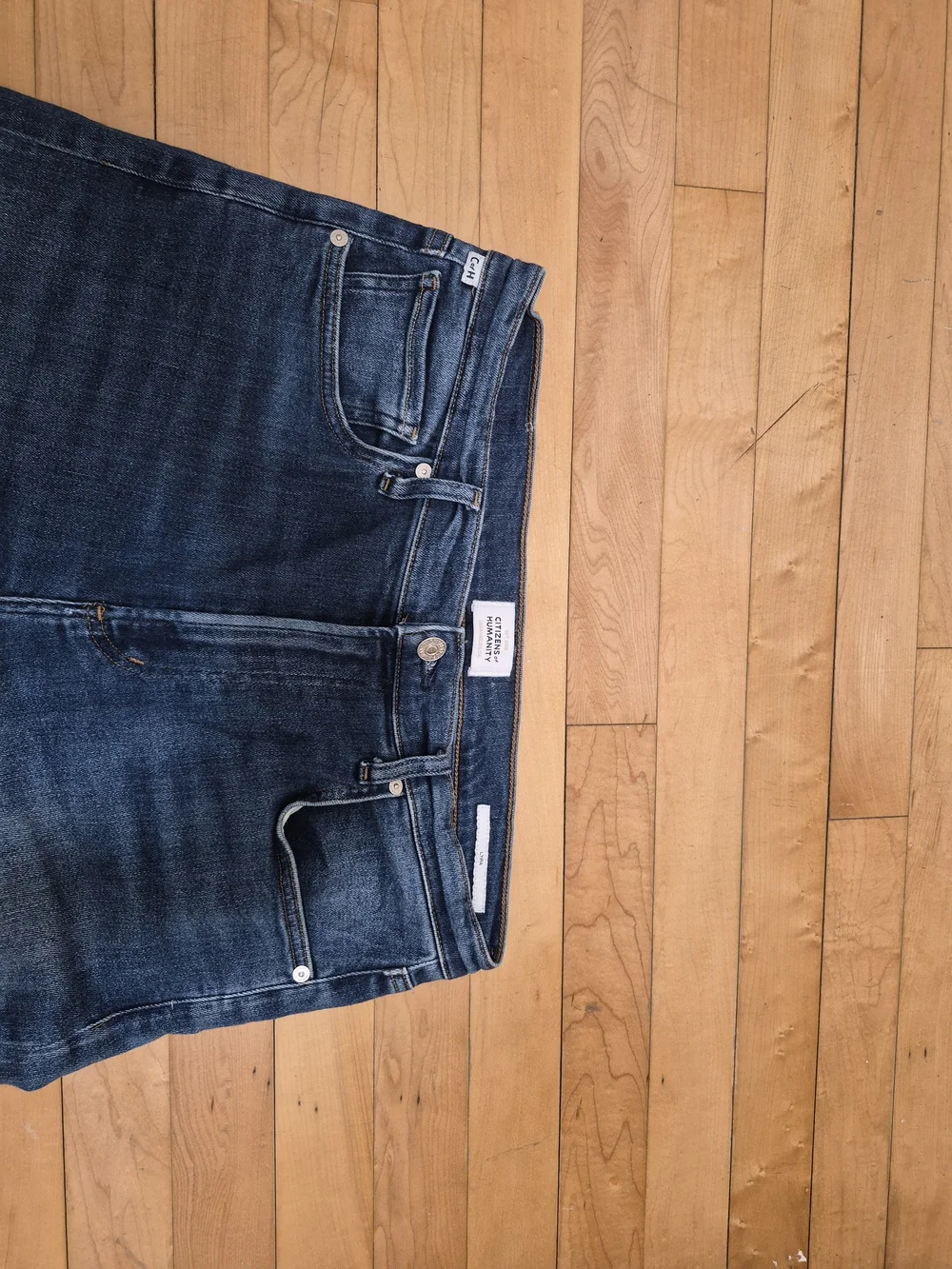 Citizens Of Humanity Wide Leg Ankle Jeans in Dark Blue Wash - Picture 9 of 14